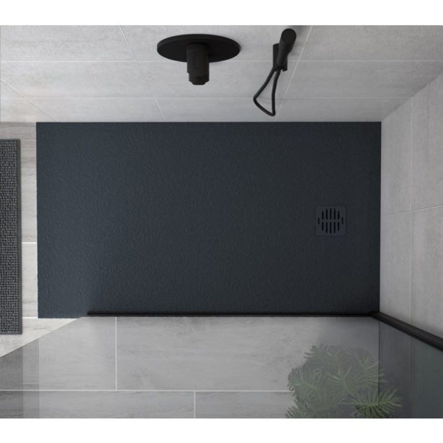 KAD ZA PRHANJE, KOTNA AQUAESTIL STONE 100X90 ČRNA