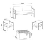 KAVČNA GARNITURA ORIS II ALU/EUC KAVČ2P+2AC+MIZA D.GR/D.SIVA BLAZINA - slika 10
