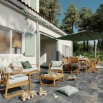 KAVČNA GARNITURA SOLARIS COMPACT 4P FSC AKACIJA BEŽ MEDEN LES - slika 9