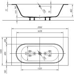 KOPALNA KAD KOTNA KOLPA SAN ATYS 200X100 BELA ODL. GARN. UP&DOWN - slika 4