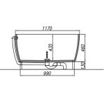 KOPALNA KAD SAMOSTOJEČA KOLPA SAN TRISTAN-FS 196X117 WHITE IZ KERROCKA - slika 4