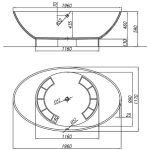 KOPALNA KAD SAMOSTOJEČA KOLPA SAN TRISTAN-FS 196X117 WHITE IZ KERROCKA - slika 5