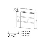 KOPANIŠKA OMARICA Z OGLEDALOM SAN TON 80 WH NAOMI - slika 3