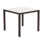 KOVINSKA MIZA NATERIAL LYRA T. BEŽ 90X90 ALU STEKLO