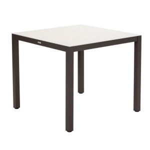 KOVINSKA MIZA NATERIAL LYRA T. BEŽ 90X90 ALU STEKLO