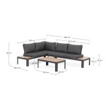 KOVINSKA VRTNA GARNITURA BIZZOTTO NARELLE CHAR YK13 KOTNA SOFA SET3 W-CU - slika 2