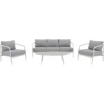 KOVINSKA VRTNA GARNITURA NATERIAL SET ORNA + MIZA, BELA ALU