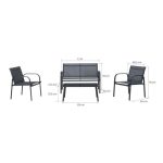 KOVINSKA VRTNA GARNITURA SET BEO, SIV - slika 7