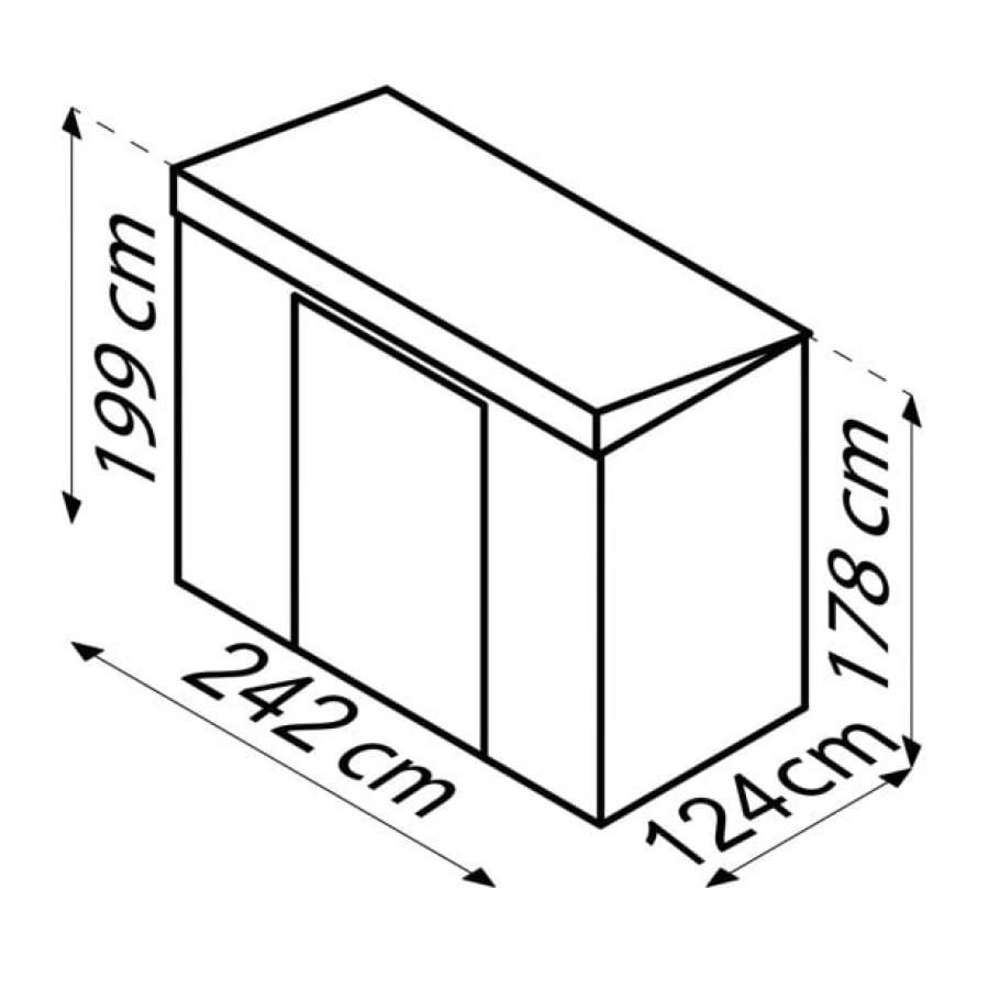 KOVINSKA VRTNA HIŠKA GLOBEL SKILLION 84 ANTRACIT Š234 X G113 X V199 CM - slika 4