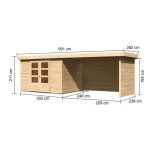 LESENA VRTNA HIŠKA KARIBU ASKOLA 5 S TERASO, STENO 298X211X242 +280 LES 19MM - slika 3