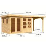 LESENA VRTNA HIŠKA KARIBU LAHAR 5 + PODALJŠEK STREHE ŠIRINE 2.40 M - slika 2