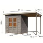 LESENA VRTNA HIŠKA KARIBU MERSEBURG 3 V SETU - slika 2