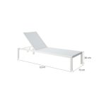 LEŽALNIK IZ TEKSTILENA NATERIAL LYRA BETA, BEL ALU, TEKSTILEN - slika 4