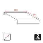 MARKIZA, TENDA NATERIAL CALIMA 250X200 CM, SIVA ROČNA - slika 6