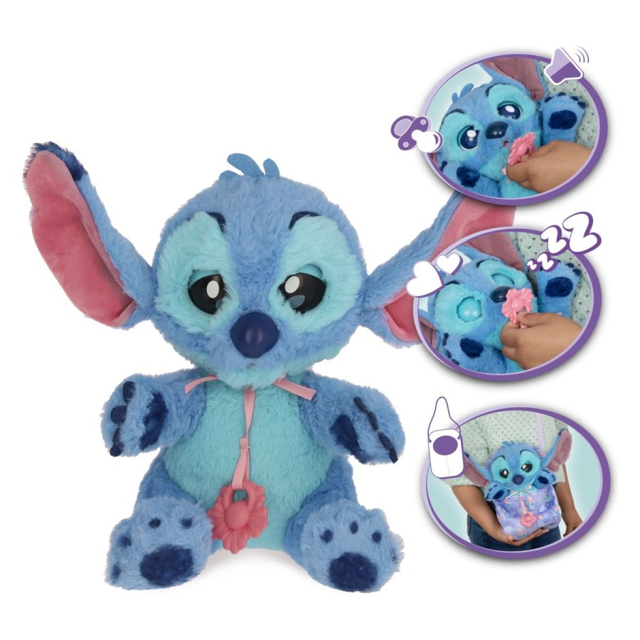 kako prvič odpre oči ter ob tem oddaja prikupne Stitch zvoke. Ko mu odpreš odejico
