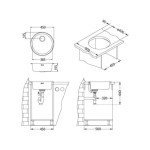 NERJAVNO POMIVALNO KORITO ALVEUS FORM 10, LEINEN FI 450 MM IZTOK 88.9 MM - slika 3