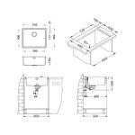 NERJAVNO POMIVALNO KORITO ALVEUS KOMBINO 50, KMB 542X442 MM - slika 3