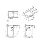 NERJAVNO POMIVALNO KORITO ALVEUS ZOOM 20, LEINEN 790X500 MM - slika 3