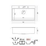 NERJAVNO POMIVALNO KORITO QUADRON BURT WORKSTATION INOX - slika 7