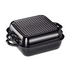 PEKAČ / MODEL ZA PEKO RIESS 37X26CM S POKROVOM EMAJL ČRN