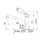 PIPA KUHINJSKA FRANKE ORBIT IZVLEČNA KROM/STONEGREY - slika 2