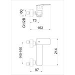 PIPA ZA TUŠ KAD UNITAS ELITE E40B ČRNA SAMO ARMATURA - slika 2