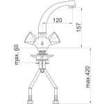 PIPA ZA UMIVALNIK UNITAS CLASSIC STOJEČA, 2 CEVI - slika 2