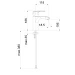 PIPA ZA UMIVALNIK UNITAS ELITE E10B ČRNA - slika 2