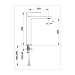 PIPA ZA UMIVALNIK UNITAS SQUARE, STOJEČA Q12B ČRNA POVIŠANA - slika 2