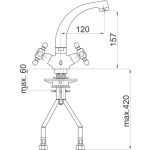 PIPA ZA UMIVALNIK UNITAS STIL STOJEČA, LITI IZLIV ZG. DEL SIFONA, KROM - slika 2