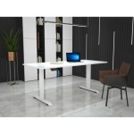 PISALNA DVIŽNA MIZA MS VISCOM S PLOŠČO EGGER PREMIUM BELA - 1600 X 800 MM, BELO PODNOŽJE - slika 2