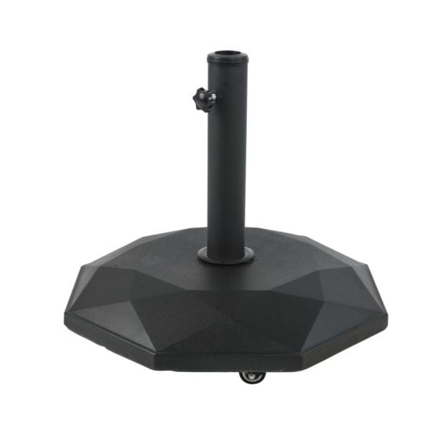 PODSTAVEK ZA SENČNIK DECORIS KOVINSKI 25 KG, ČRN S KOLEŠČKOM, 48X33.5 CM