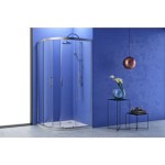 POLKROŽNA KAB. ZA PRHANJE KOLPA SAN TKP 100/K PULSAR SILVER BRILL PROZORNO STEKLO