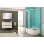 POLKROŽNA KAB. ZA PRHANJE KOLPA SAN TKP 90/CH DIXIE SQ LINE R=550 SILVER PR. ČINČILA