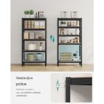 REGAL SONGMICS 150X75X30 CM 5P/130KG GLR030B1 NARAVNO RJAV - slika 4