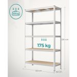 REGAL SONGMICS 200X120X60 CM 5P/175KG GLR060E01 RJAVO-SREBRNO - slika 2