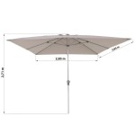 SENČNIK NATERIAL SRED.AURA II 290X290 RJAV ALU, 250G - slika 3