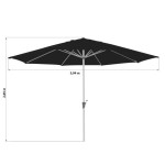 SENČNIK NATERIAL SRED. AURA II D400 T.SIV ALU, JEKLO 250G 8 KOTNI - slika 3