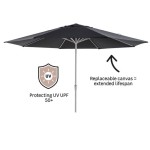 SENČNIK NATERIAL SRED. AURA II D400 T.SIV ALU, JEKLO 250G 8 KOTNI - slika 4