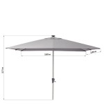 SENČNIK NATERIAL SRED. SONO II LED 290X290 RJAV, ALU, 250G - slika 5