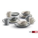 SET KROŽNIKOV ARTE VIVA 16 DELNI NATURLOOK KREM/SIVA