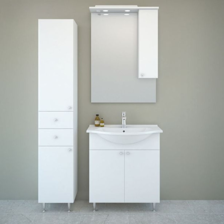 UMIVALNIŠKA ENOTA AQUAESTIL LIDIJA BELA Z 2 VRATI 2 PREDALA 35X33X194