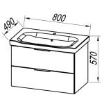 UMIVALNIŠKA ENOTA KOLPA SAN OUL 80 II SIVA Z DVEMA PREDALOMA - slika 3