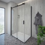 VRATA AQUAESTIL TUŠ VRATA ARTEGO D 120 L PROFIL ČRN MAT/PROZ STEK.