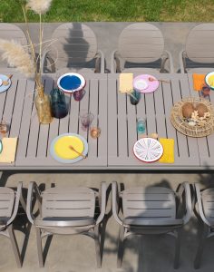 Vrtna garnitura ALLORO 210+ 8X stol PALMA- tortora - slika 3