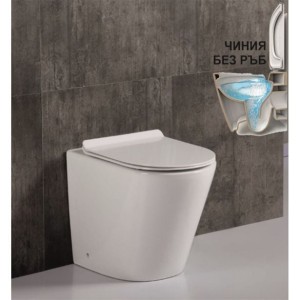 WC ŠKOLJKA, STOJEČA INTER CERAMIC TORNADO BREZ ROBOV Z WC DESKO SC SLIM BALTIK BELA