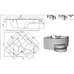 WELLNESS KAD MASAŽNA KOLPA SAN GAIA 160/0 BELA Z OBLOGO ENOROČ. ARM.+ TUŠ ROČKO - slika 3