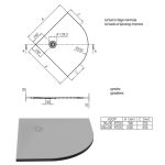 KAD ZA PRHANJE, KOTNA KOLPA SAN HOPP 90X90 R55 LLM BELA RELIEFNA POVRŠINA - slika 2