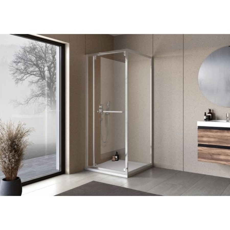 KOTNA KABINA ZA PRHANJE KOLPA SAN STELLAR 90X90 UNI H=200 SBR/1, 6 MM SREBR/PROZORN