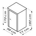 KOVINSKA VRTNA HIŠKA VITAVIA MARBURG 180X98X81 MAT ANTRACIT - slika 6